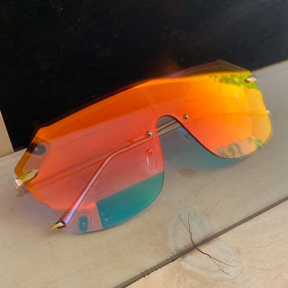 "Dream Girl" Orange Mirrored Sunglasses - Picture 2 of 8